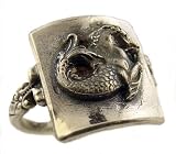 Victorian Style Sterling Large Mythical Merhorse Whimsy Ring