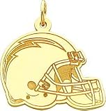 14K Gold NFL San Diego Chargers Football Helmet Charm