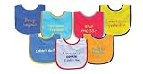 7-Pack Funny Sayings Baby Bibs (Blue)