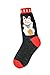 Foot Traffic Women's Novelty Socks, Cute Cat Socks for Cat Lovers, Sizes 4–10, Lucky Cat