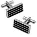 Men's Rectangle Stripes Cuff Link by Enrico Pardini - Black Rhodium