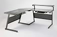 Landon Desk (Graphite/Smoke Glass) (28.5"H x 61.5"W x 61.5"D)