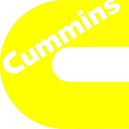 Small Cummins in Yellow sticker decal