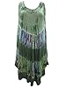 Fern Green Embroidered Tie Dye Caftan Tank Dress Cover Up