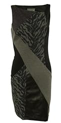 Sheath Leather/Polyester/Knit Animal Print Asymmetric  Dress