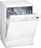 Siemens SE25F250EU Freistehender Geschirrspüler / AA / 290 kWh/Jahr / 12 MGD / 3653 Liter/Jahr / 48 db / Geschirrkörbe in silber - Höhenverstellbarer Unterkorb - Umklappbare Tellerreihen im Unterkorb (2x) / weiß