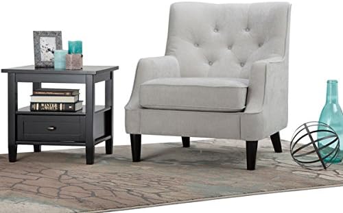 WYNDENHALL Carlisle Light Dove Grey Tufted Club Chair