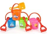 Kitchen & Housewares : Printed Bucket 15cm With Spade / Rake (001134) 2 per pack