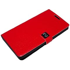 Samsung Galaxy S 2 II i9100 Novoskins Red Rot Faux PU Leder Snakeskin iDiary Case