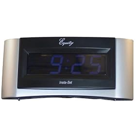 Digital LED Alarm Clock with Instaset - Silver