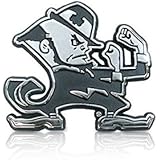 University of Notre Dame Leprechaun Chrome Metal Car Emblem