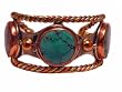 SOM Cuff, 3 Stone Braid, Real Turquoise