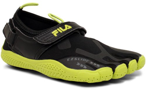 Fila Kid’s Skele-Toes EZ Slide Shoe, Black/Lime Punch, 5 M US Big Kid