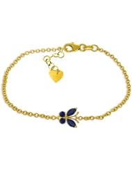14k Yellow Gold Sapphire Butterfly Bracelet