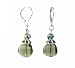 Earrings - E232 - Murano Style Glass - Curved Lentil ~ Black Diamond (Gray / Grey)