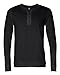 Canvas for Men's Long-Sleeve soft jersey Henley, BLACK, Large