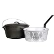 Cajun Cookware Dutch Ovens With Fry Basket 9 Quart Seasoned Cast Iron Dutch Oven