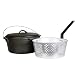 Cajun Cookware Dutch Ovens With Fry Basket 9 Quart Seasoned Cast Iron Dutch Oven