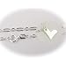 Sterling Silver Flat Heart Charm Bracelet Nickel Free Italy 7.5 Inch