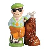 Golfer Golf Clubs Salt & Pepper Shaker Set Golfer Golf Clubs Salt & Pepper Shaker Set