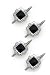 Solid 14k White Gold Diamond and Onyx Stud Set