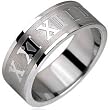 Spikes 316L Stainless Steel Roman Numerals Ring