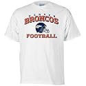 Reebok Denver Broncos White Short Sleeve Stacked Helmet T-Shirt