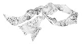 L. Erickson USA Elastic Loop Headband 100% Silk - Silk Floral Sketch