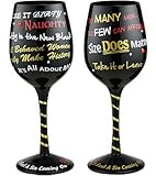 IMAGE OF Bottom's Up 15-Ounce Break the Rules Handpainted Wine Glass