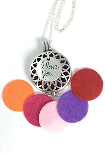 Stashia I Love You Necklace Diffuser Locket Gift with 29" Chain and Doterra Essential Oil