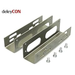 deleyCON Einbaurahmen Einbauwinkel 5,25 f�r 3,5 Festplatten, Einbauschienen, Schienen Rahmen Festplattenrahmen Wechselrahmen. f�r jede WD, Samsung, Seagate, Hitachi, Toshiba Festplatte 3,5 zoll mit IDE oder SATA I II III SATA 3 Anschluss inklusive Schrauben