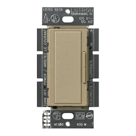 Lutron MSC-AD-MS Maestro 600-Watt Accessory Dimmer Mocha Stone by Lutron