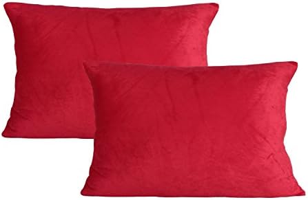 14x20 Inch Solid Color Plush Series Pillowcases Home Decorative Throw Pillow Covers Cushion Cover for Sofa Car Pillowcases, Set of 2