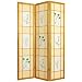 6 ft. Tall Herbal Floral Shoji Screen 3-Panel (Honey) (72