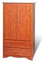 Cherry Finish Bedroom Wardrobe TV Entertainment Center Armoire