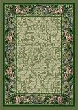 Milliken Rose Damask 5 x 8 Oval Peridot Area Rug