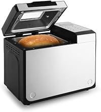 Klarstein Country-Life Brotbackautomat Brotbackmaschine vollautomatischer Edelstahl-Brotautomat f&uuml;r 1 kg Brot (12 Backprogramme, Timer, Warmhalte- & Knet-Funktion) schwarz-silber