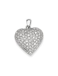 14 Karat White Gold Fancy 1 Carat Diamond Heart Pendant