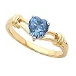 14K Yellow Gold Heart Shaped London Blue Topaz Ring