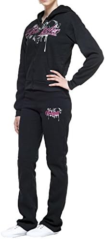 Women's Junior Fitness 2 Piece Active Wear Suit Swalosky by Gazoz Black Small