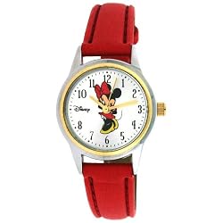 Disney Minnie Mouse Red Strap Watch With Keepsake Ornament, MC2220