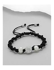 Polyester Fresh Water Pearl Bracelet In Sterling Silver