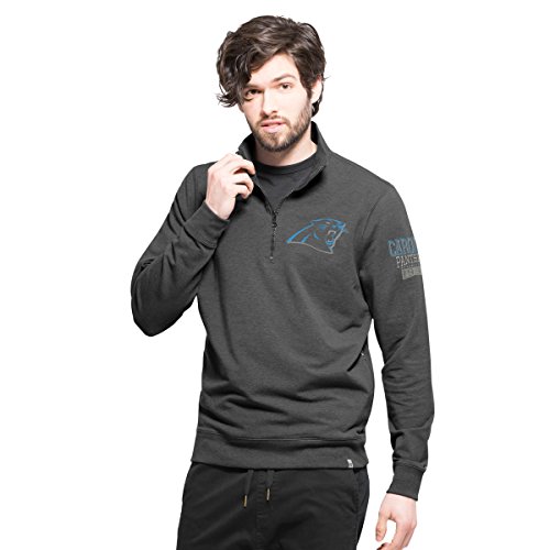 NFL Carolina Panthers Men's '47 Forward Peak 1/4-Zip Pullover, Shift Black, XX-Large