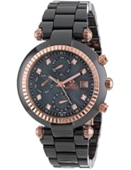 Swiss Precimax Womens SP12125 Avant Ceramic SL Mother-Of-Pearl Dial Black Ceramic Band Watch