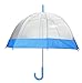 Blue Trim Clear Umbrella, Clear Bubble Umbrella, Dome Umbrella