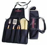 Picnic & Beyond Twilight Apron with Three BBQ tools, BBQ Mit, and Carrying Case