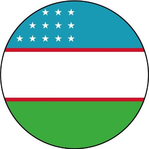 Uzbekistan Flag Bumper Sticker 5" x 5"
