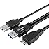 eForCity dual A to Micro-B USB 3.0 Y Cable, Black