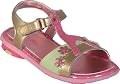 Infant Girls' Stride Rite Safari Sandal (8.5 M Infant in Azalea Pink/Gold Pearlized Leather)