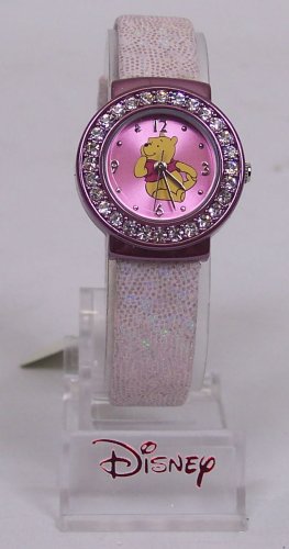 Childrens Toyshop  Toys : Disney Winnie the Pooh Pink Encrusted Diamante Watch with pink sparkle strap